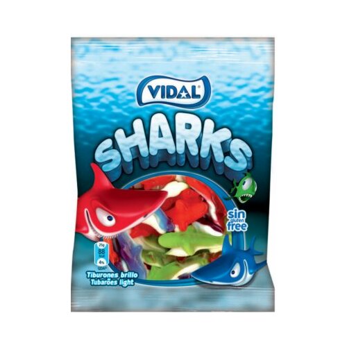 Vidal sharks gumene bombone 100g kesa Slike