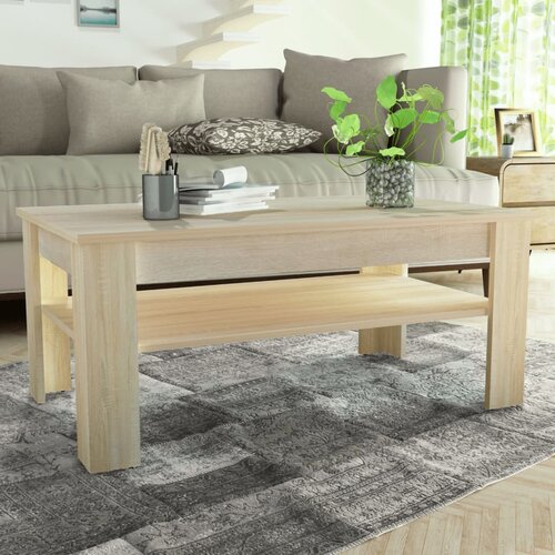 VidaXL Stolić za Kavu od Iverice 110x65x48 cm Boja Hrasta Slike