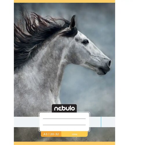 NEBULO Spajalica obična bilježnica A5 20-32 Slatki uzorak - Konjić Slike