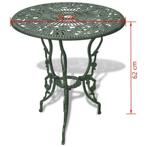 Bistro 3-dijelni bistro set od lijevanog aluminija zeleni Slike
