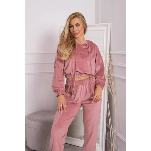 Kesi Velour Hooded Set - Dark Powder Pink