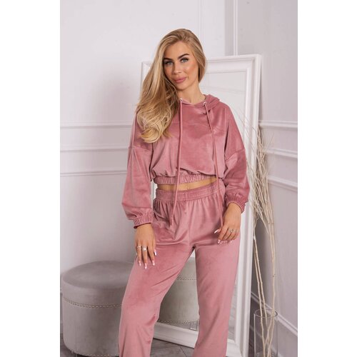 Kesi Velour Hooded Set - Dark Powder Pink Slike