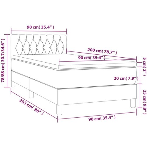 Box spring krevet s madracem ružičasti 90x200 cm bar&amp;scaron;unasti Slike