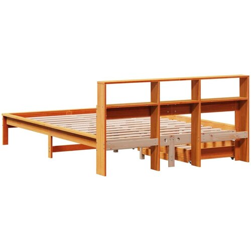  Krevet s regalom za knjige bez madraca 135 x 190 cm od borovine Slike
