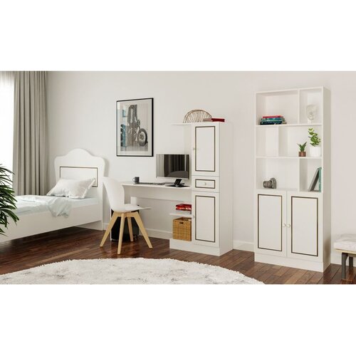 Hanah home Set radni sto sa policom za knjige Rb-098, Bijela Slike