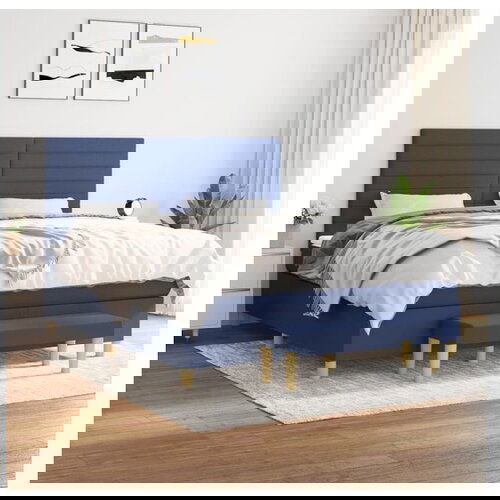 vidaXL Krevet s oprugama i madracem plavi 180x200 cm od tkanine Cijene