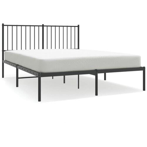 VidaXL Kovinski posteljni okvir z vzglavjem črn 140x190 cm, (20737567) Slike
