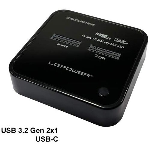 LC-Power Docking station NVMEM.2 SSD, USB-C port, 2x SSD-a,Transfer rate do 10 Gb/s Cijene