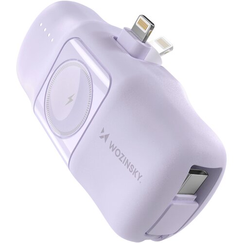 Wozinsky MINI POWERBANK 5000MAH ZA LIGHTNING ZA APPLE WATCH USB-C VIJOLIČEN, (22068697) Cene