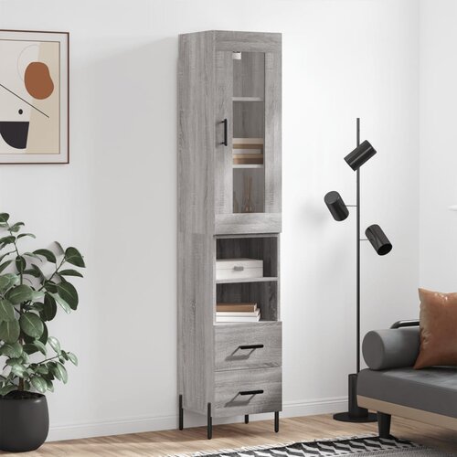  The Living Store Visoka omara siva sonoma 34,5x34x180 cm inženirski les - Visoka Omara, (21430413) Slike