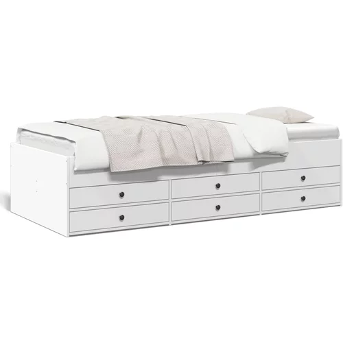 vidaXL Dnevni krevet s ladicama bijeli 100 x 200 cm konstruirano drvo