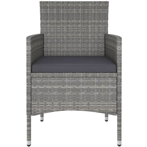  4-dijelni set vrtnih stolica i stolaca od poliratana sivi Slike