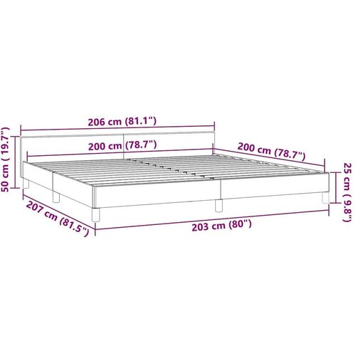 vidaXL Okvir za krevet s uzglavljem crni 200x200 cm bar&scaron;unasti Cijene