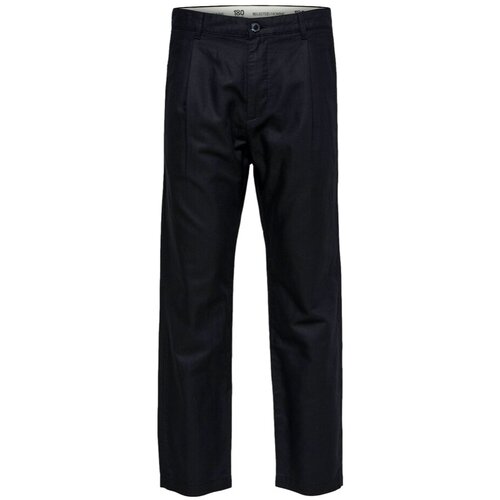 Selected Hlače Relaxed Jones Linen - Black Črna Slike