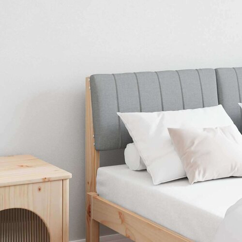 vidaXL Tapecirano vzglavje Svetlo siva 120 cm Masivno borovo les Cene