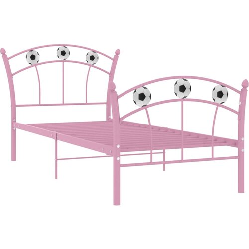 Maison Chic Posteljni okvir - Enojna postelja - Postelja za odrasle nogometni dizajn roza kovinski 90x200 cm-J8851, (21769857) Cene