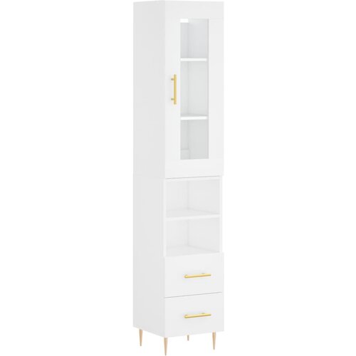 Maison Chic Visoka omara - Komoda - Predalnik bela 34,5x34x180 cm inženirski les, (21721576) Cene