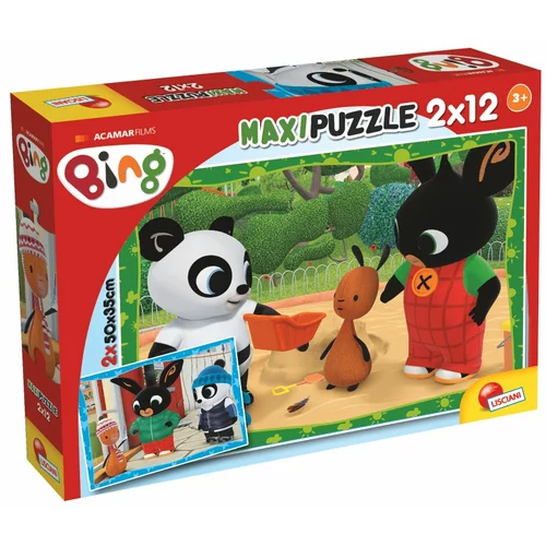 Lisciani BING maxi puzzle 2x12 kom, Bing i prijatelji 81226