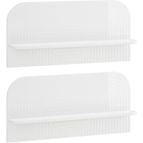  Zidna polica 2 kom. Bijela visokog sjaja 80,5 x 13,5 x 37,5 cm Slike