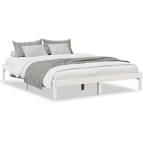 Maison Chic Daljši Posteljni okvir - Dvoposteljna postelja - Zakonska postelja brez vzmetnice bel 160x220 cm borovina, (21695039) Cene