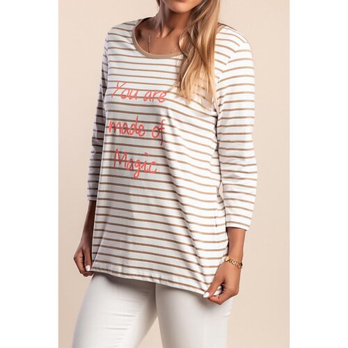 Fenzy Plus Size Bombažna Majica, Bela Cene