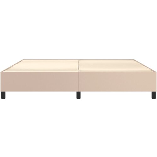  Okvir za krevet s oprugom boja cappuccina 200x200 cm od umjetne kože Slike