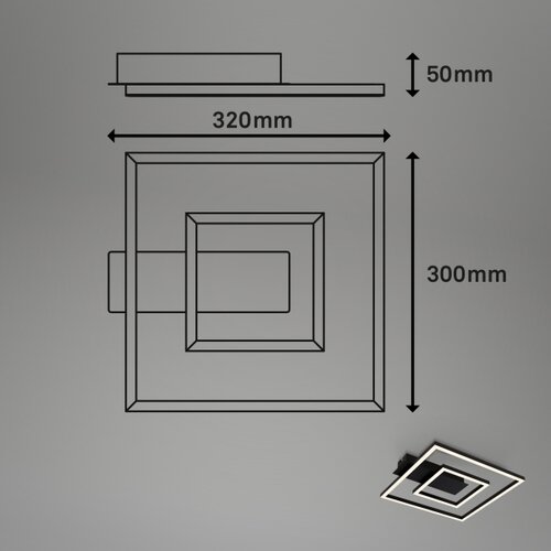 BRILONER LED plafonsko svetlo FRAME LED/22W/230V 3000K 30x32 cm crna Slike