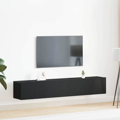  Set TV komoda Zidne 2 pcs Crni hrast Konstruirano drvo Cene