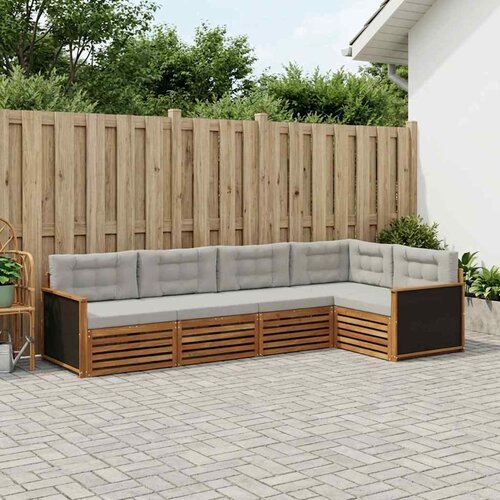  Set vanjskih sofa 5 pcs Prirodna i svjetlosiva Cene