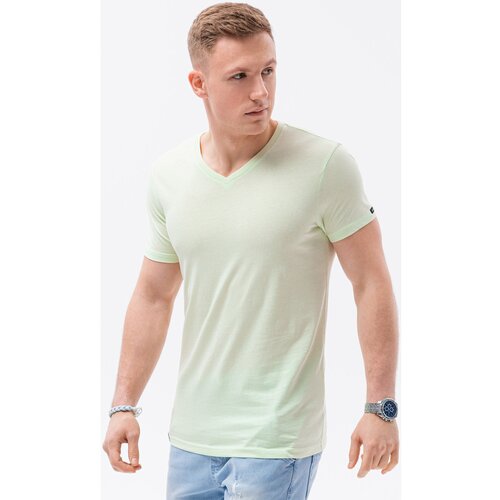 Ombre Majice s kratkimi rokavi Mo&amp;scaron;ka majica (S1369LIME) pisana Slike
