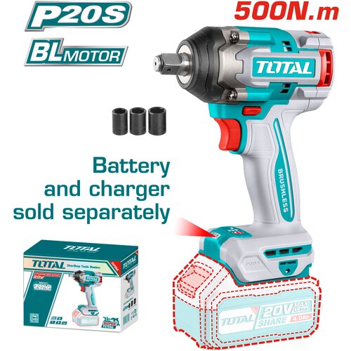 Total BL-Litijum-jonski udarni odvijač 1/2&amp;quot;,20v, 500Nm,tri brzine, SOLO TIWLI20501 Slike