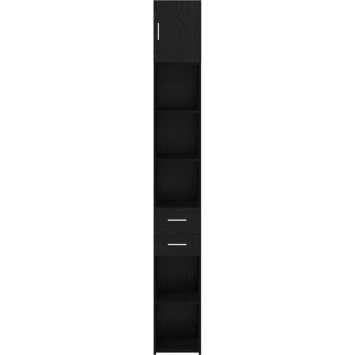 vidaXL Omarica za shranjevanje Slim Črn hrast 30x42.5x225 cm Umetni les Cene