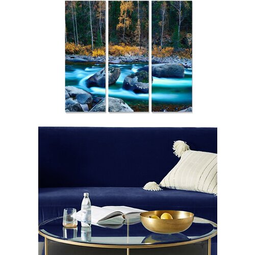 Wallity MDF115526329 multicolor decorative mdf painting (3 pieces) Cene