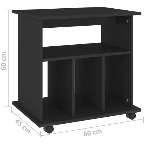 vidaXL Omarica na kolesih črna 60x45x60 cm iverna plošča Cene