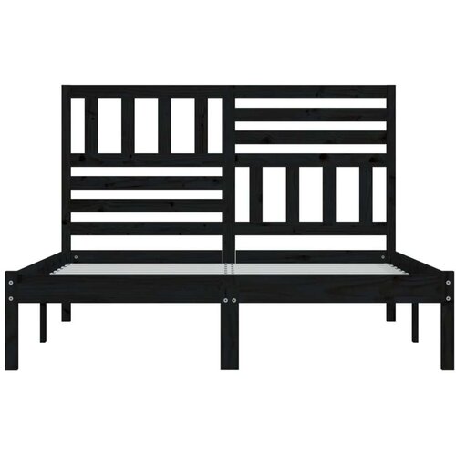VidaXL okvir za krevet od masivne borovine crni 140 x 190 cm Slike