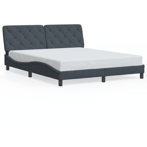  The Living Store Posteljni okvir z LED lučkami temno siv 160x200 cm žamet - Posteljni Okvir, (21493261) Slike