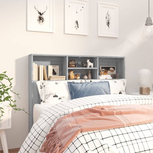 VidaXL Vzglavna omarica siva sonoma 120x19x103,5 cm Slike