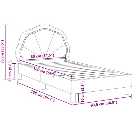  Krevet za djecu s uzglavljem Tamno siva 80 x 160 cm Bar&amp;scaron;un Slike
