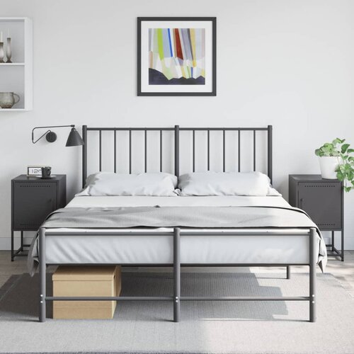  Noćni ormarići 2 kom crni 36 x 39 x 60,5 cm čelični Slike