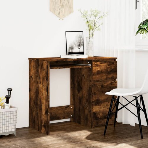Furnova Pisalna miza dimljeni hrast 90x45x76 cm konstruiran les, (21925452) Cene