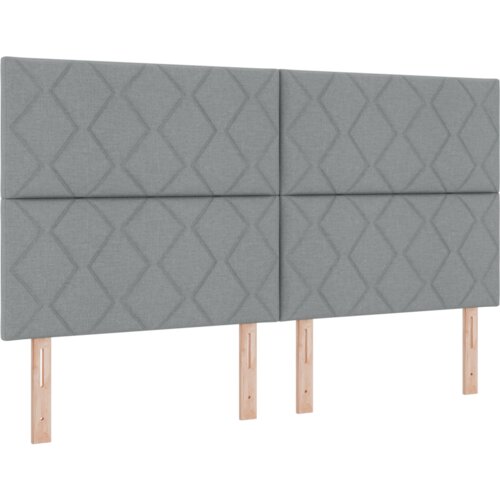  Krevet s uzglavljem i madracem svijetlo sivi 180x200 cm tkanina Slike