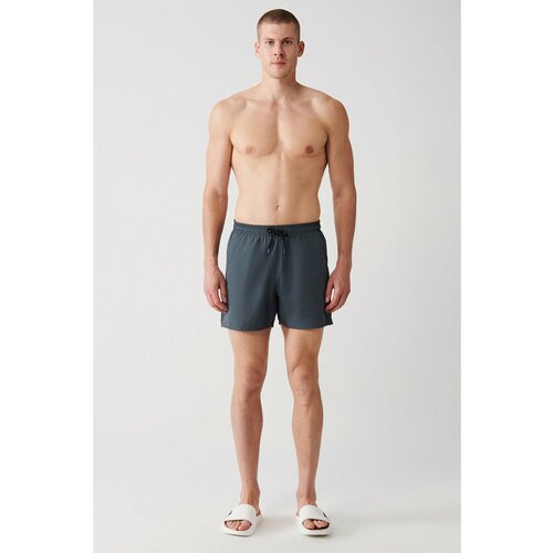 Avva Men's Anthracite Quick Dry Standard Size Flat Swimwear Marine Shorts Slike