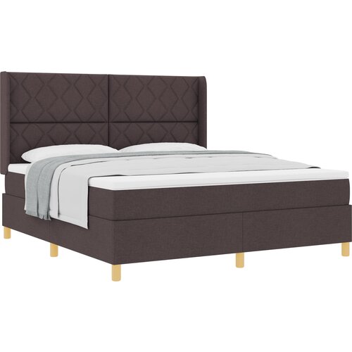 vidaXL Box Spring postelja z vzmetnico temno rjava 180x200 cm tkanina, (22050315) Cene
