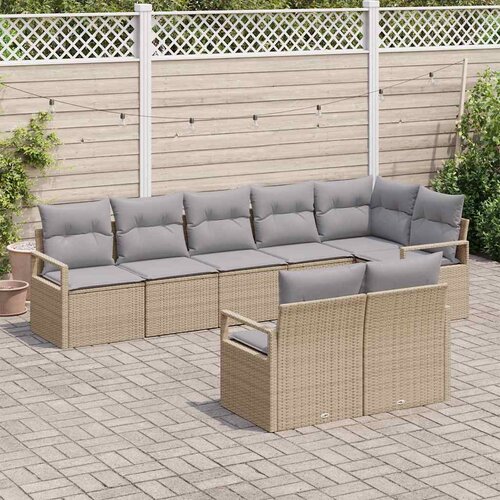  Set sofe 8 pcs Bež poliratan Slike