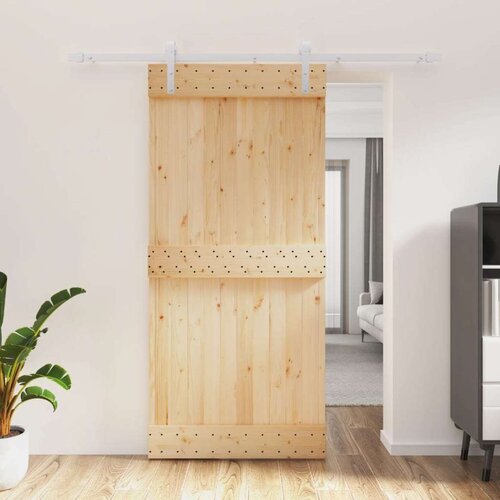  Klizna vrata s priborom za montažu 95 x 210 cm masivna borovina Slike