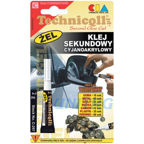 Technicqll C-297 Lepilo cianoakrilatno SEKUND Gel 2g Slike