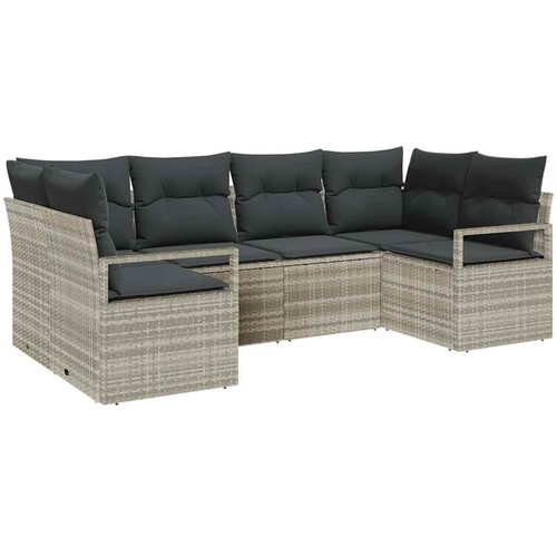  Set sofe 6 kom. Svjetlosiva poliratan 234 x 122 x 85 cm Slike