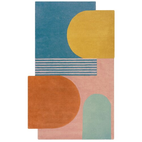 Flair Rugs Plavi ručno rađen vunen tepih 120x180 cm Lozenge Bright Multi &amp;ndash; Slike