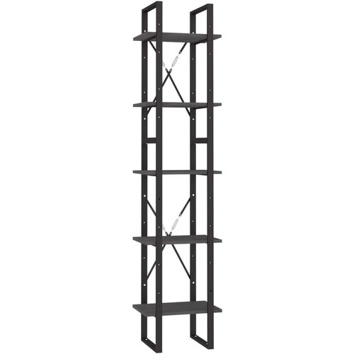 VidaXL Knjižna omara 5-nadstropna siva 40x30x175 cm borovina Slike