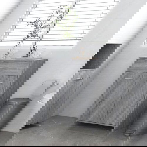 VidaXL Kupaonski ormarić sivi hrast 60 x 33 x 80 cm konstruirano drvo Slike
